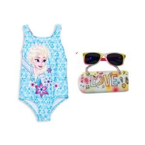 Disney NWT 2T Elsa Frozen Swimsuit with Sunglasses